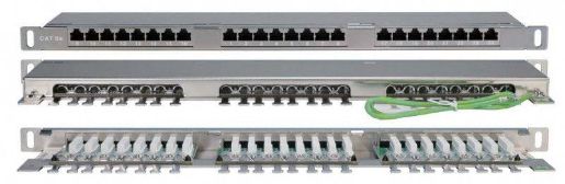Изображение Патч-панель 19дюйм 0.5U кат.5E 24 порта RJ45 Dual IDC PPHD-19-24-8P8C-C5E-SH-110D высок. плотности Hyperline 244077