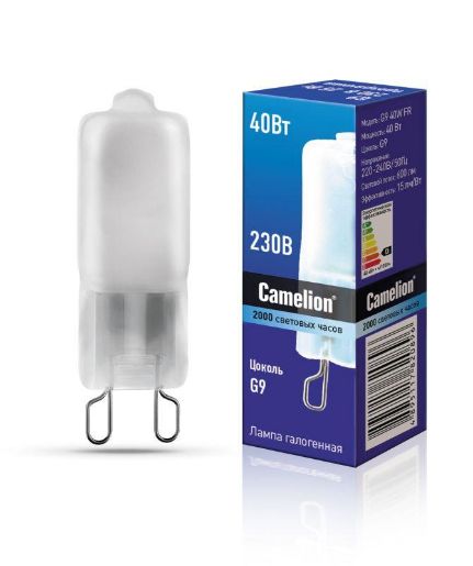 Изображение Лампа галогенная 40Вт капсульная матовая G9 3000К 240В Camelion 5556