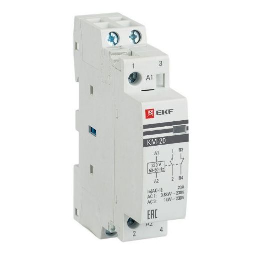 Изображение Контактор модульный КМ 20А NО+NC (1 мод.) EKF km-1-20-11