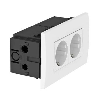Изображение Блок розеточный 2-м AR45 2хModul45 SDE-RW D0RW2 16А 84х140х59мм укомплектован. бел. OBO 6119407