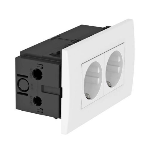 Изображение Блок розеточный 2-м AR45 2хModul45 SDE-RW D0RW2 16А 84х140х59мм укомплектован. бел. OBO 6119407