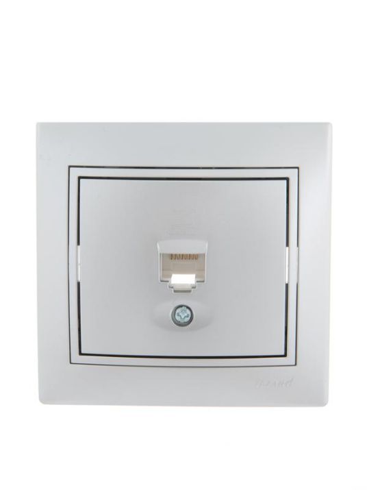 Изображение Розетка компьютерная 1-м СП Mira RJ45 сер. метал. LEZARD 701-1010-139