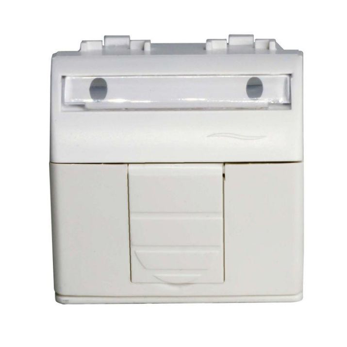 Изображение Розетка компьютерная 1-м СП 2мод. Brava RJ45 кат.5E бел. DKC 76655B