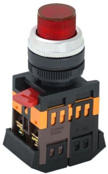 Изображение Кнопка ABLFP-22 d22мм 1з+1р 240В неон кр. IEK BBT20-ABLFP-K04