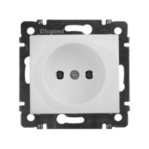 Изображение Розетка 1-м СП Valena 16А IP21 без заземл. на винтах механизм бел. Leg 774416
