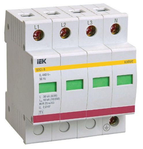Изображение Ограничитель перенапряжения ОПС1-B 4P IEK MOP20-4-B