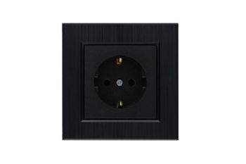 Изображение Розетка 1-м Karea LINE STAR с заземл. чер. Makel 86054028
