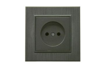 Изображение Розетка 1-м Karea LINE STAR без заземл. дым. металлик Makel 86050022