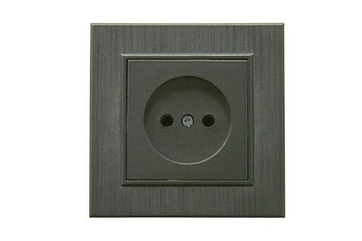 Изображение Розетка 1-м Karea LINE STAR без заземл. дым. металлик Makel 86050022