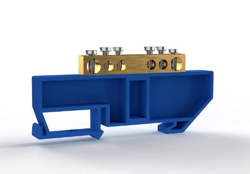 Изображение Шина нулевая на DIN-изоляторе 6х9мм 6 отвер. латунь TOKOV ELECTRIC TKE-BCB-69-6-DIN/N