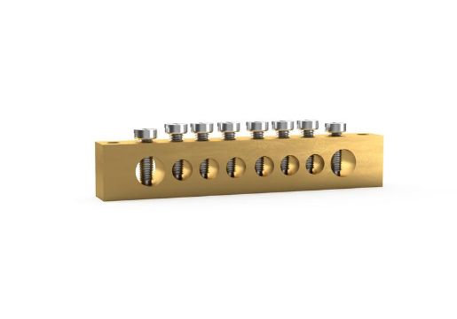 Изображение Шина PEN "земля-ноль" 8х12мм 8 отвер. латунь TOKOV ELECTRIC TKE-BSB-812-8-N/PEN