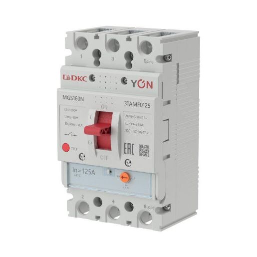 Изображение Выключатель автоматический MGS160 3P 100-125A 36kA YON MGS160N-3TAMF0125