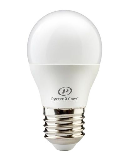 Изображение Лампа светодиодная RS G45 E27 6W 220-240V 4000К 6Вт 600лм Ra 90 шар Русский Свет 15010445047