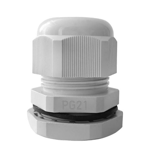 Изображение Ввод кабельный (сальник) PG-21 IP68 сер. TOKOV ELECTRIC TKE-PG-21-G