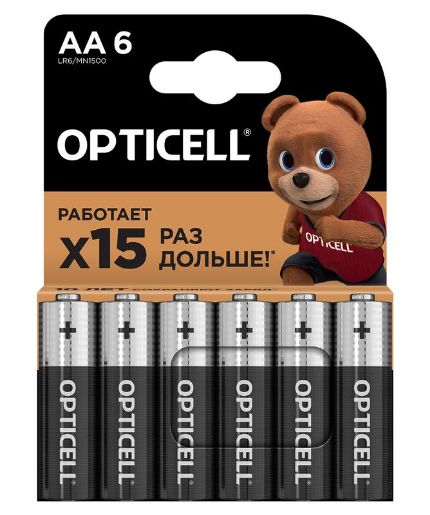 Изображение Элемент питания алкалиновый AA/LR6 (блист. 6шт) Basic Opticell 5051006