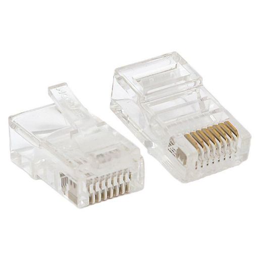 Изображение Коннектор RJ45 (8P8C) кат.5E неэкранир. TERACOM универс. (уп.10шт) EKF TRC-PLUG-5EUTP-10