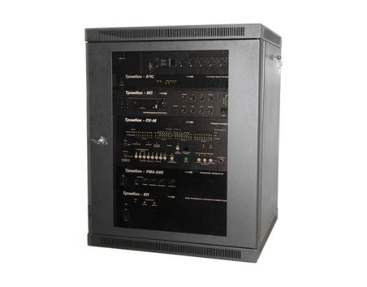 Изображение Шкаф телекоммуникационный ТШ-156060Ч1 настенный 15U на 4 прибора Тромбон НФ-00001122