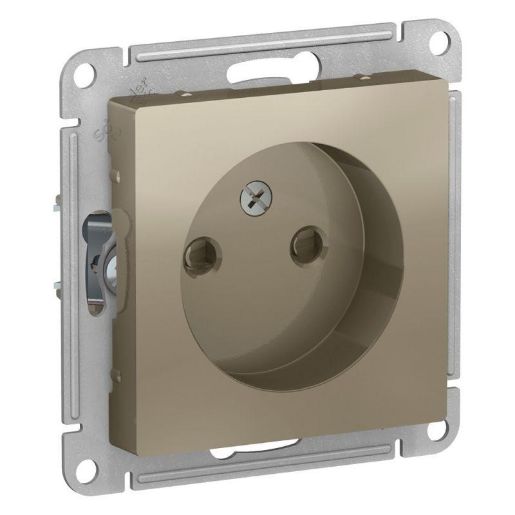 Изображение Розетка 1-м СП AtlasDesign 16А IP20 без заземл. защ. шторки механизм шампань SE ATN000549