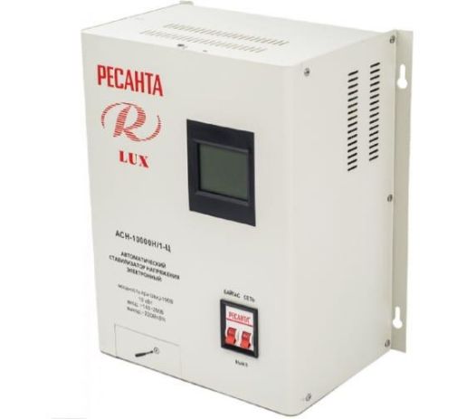 Изображение Стабилизатор напряжения АСН-10000 Н/1-Ц Lux 1ф 10кВт IP20 Ресанта 63/6/18