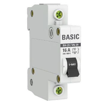 Изображение Выключатель нагрузки 1п 16А ВН-29 Basic EKF SL29-1-16-bas