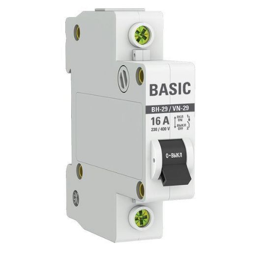 Изображение Выключатель нагрузки 1п 16А ВН-29 Basic EKF SL29-1-16-bas
