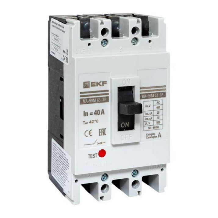 Изображение Выключатель автоматический 3п 63/40А 25кА ВА-99М PROxima EKF mccb99-63-40m