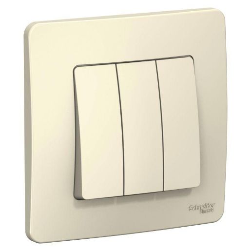 Изображение Выключатель 3-кл. СП Blanca 10А IP20 (сх. 1+1+1) 250В молочн. SE BLNVS100502
