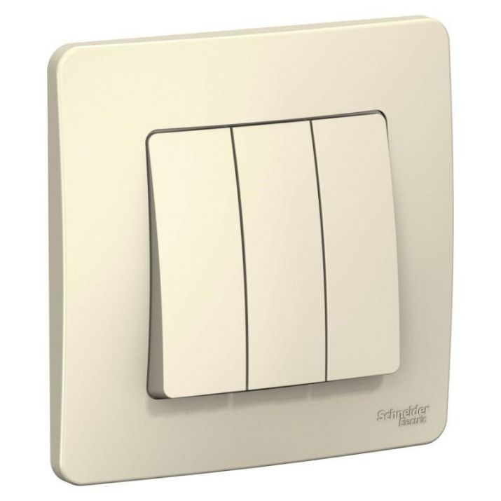 Изображение Выключатель 3-кл. СП Blanca 10А IP20 (сх. 1+1+1) 250В молочн. SE BLNVS100502