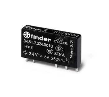 Изображение Реле ультратонкое 1CO 6А кат. 24В DC RTII FINDER 345170240010