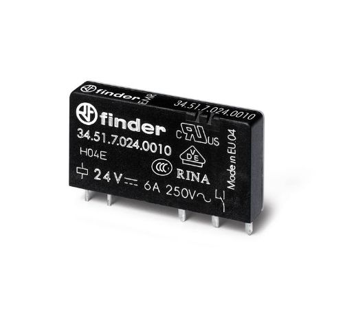 Изображение Реле ультратонкое 1CO 6А кат. 24В DC RTII FINDER 345170240010