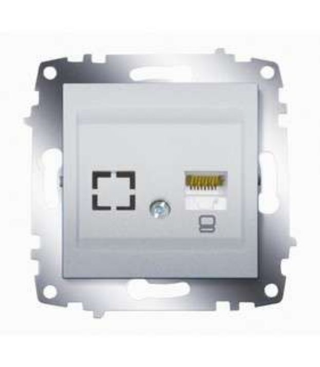 Изображение Розетка компьютерная 2-м Cosmo RJ45 кат.6 + гнездо механизм алюм. ABB 619-011000-247