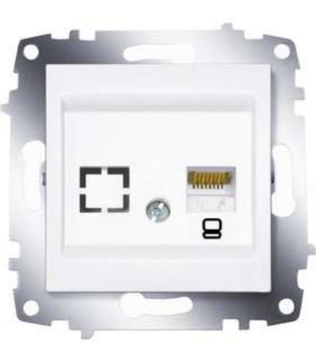 Изображение Розетка компьютерная 1-м Cosmo RJ45 кат.6 + гнездо механизм бел. ABB 619-010200-247
