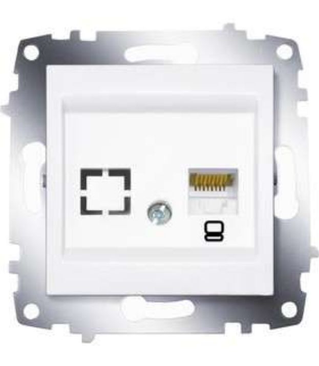 Изображение Розетка компьютерная 1-м Cosmo RJ45 кат.6 + гнездо механизм бел. ABB 619-010200-247