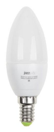 Изображение Лампа светодиодная PLED-ECO 5Вт C37 свеча матовая 3000К тепл. бел. E14 400лм 230В 50Гц JazzWay 1036834A