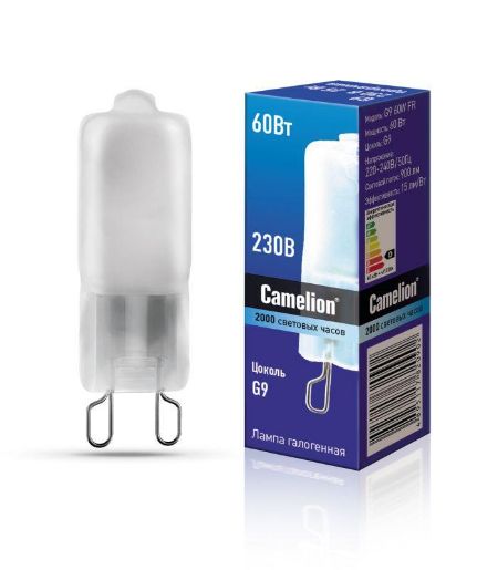 Изображение Лампа галогенная 60Вт капсульная матовая G9 3000К 240В Camelion 5557