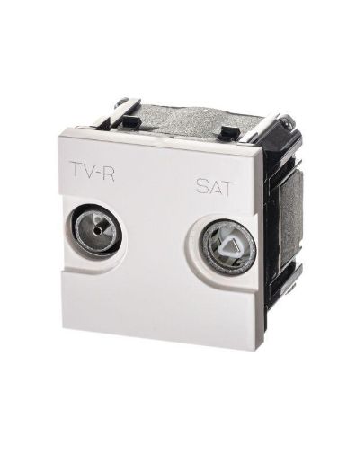 Изображение Розетка телевизионная одиночная TV/R/SAT 2мод. Zenit с накладкой бел. ABB 2CLA225130N1101