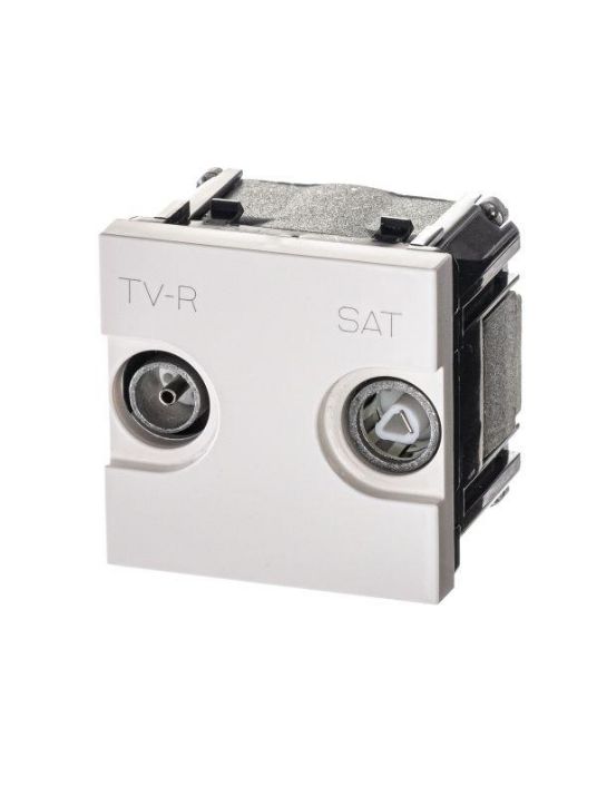 Изображение Розетка телевизионная одиночная TV/R/SAT 2мод. Zenit с накладкой бел. ABB 2CLA225130N1101