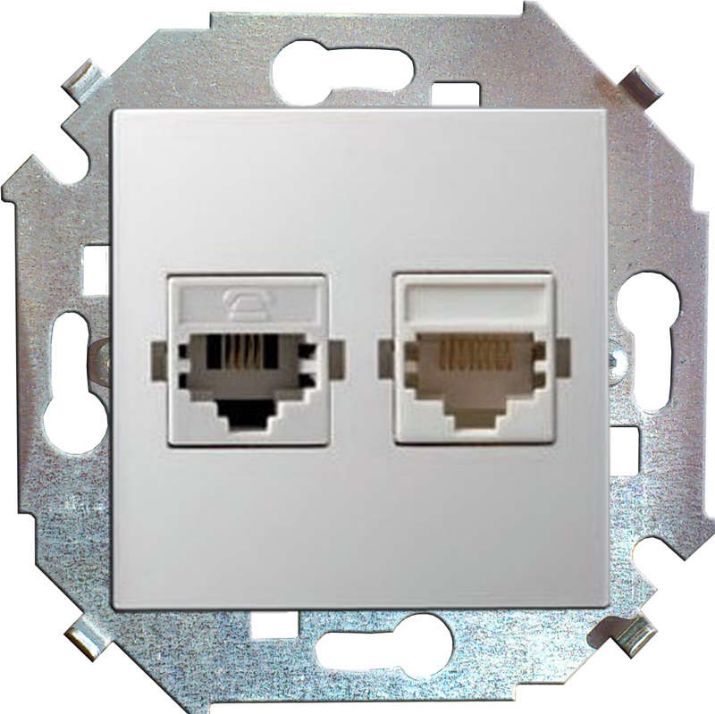 Изображение Розетка компьютерная 2-м СП Simon 15 RJ45 кат.5E Systimax механизм бел. Simon 1591593-030