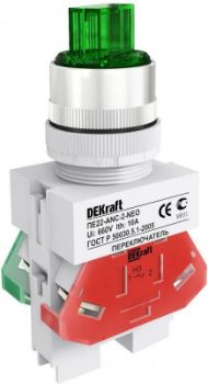Изображение Переключатель на 2 положения I-O ПЕ-22 ANC-2 d22мм зел. DEKraft 25057DEK
