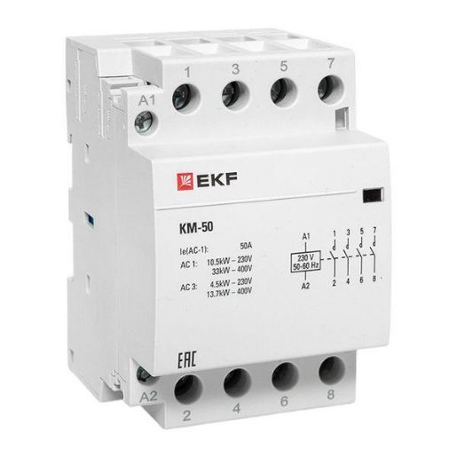 Изображение Контактор модульный КМ 50А 4NО (3 мод.) EKF km-3-50-40