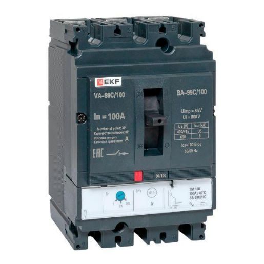 Изображение Выключатель автоматический 3п 100/100А 36кА ВА-99C Compact NS PROxima EKF mccb99C-100-100
