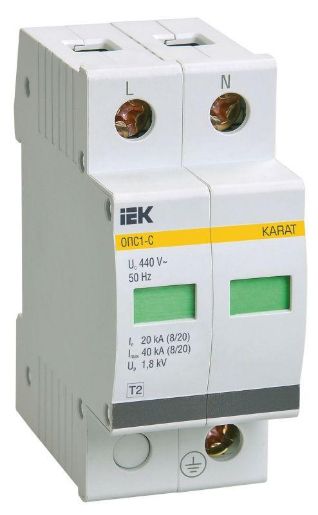 Изображение Ограничитель перенапряжения ОПС1-C 2P IEK MOP20-2-C