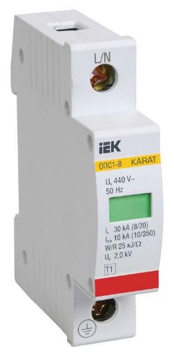 Изображение Ограничитель перенапряжения ОПС1-B 1P IEK MOP20-1-B