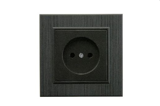 Изображение Розетка 1-м Karea LINE STAR без заземл. чер. Makel 86054022