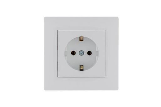 Изображение Розетка 1-м Karea RIZZ с заземл. бел. Makel 88001028
