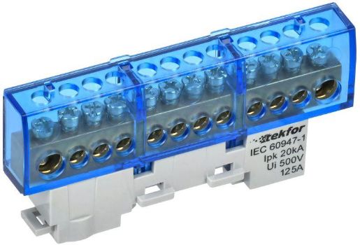 Изображение Шина нулевая N изол. на универс. держ. 8х12-12-С TEKFOR IEK TF-NN20-12-KL-K07