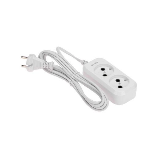 Изображение Удлинитель 2 гнезда 3м 2х0.75кв.мм б/з бел. PROCONNECT 13-4201
