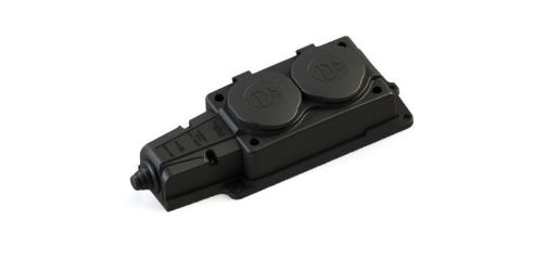 Изображение Колодка удлинителя 2-м MultiSet 16А 250В IP44 с заземл. каучук черн. SE MST4102BK