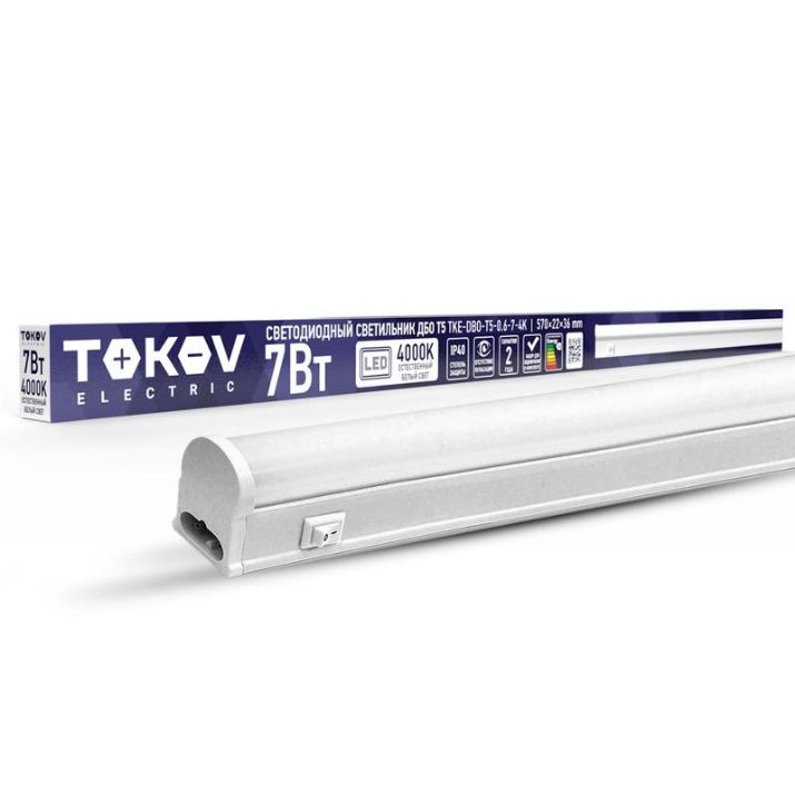 Изображение Светильник светодиодный ДБО Т5 7Вт 4К IP40 TOKOV ELECTRIC TKE-DBO-T5-0.6-7-4K