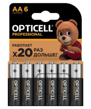 Изображение Элемент питания алкалиновый AA/LR6 (блист. 6шт) Professional Opticell 5052003